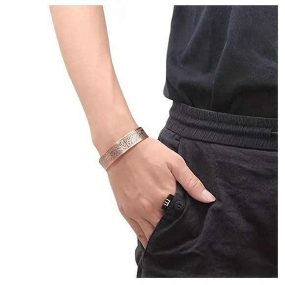 Tree of Life Pure Copper Magnetic Bracelet Cuff Bangle Pain Therapy Bracelet - Picture 5 of 6